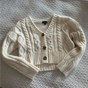 Cream Knit Crop top Sweater